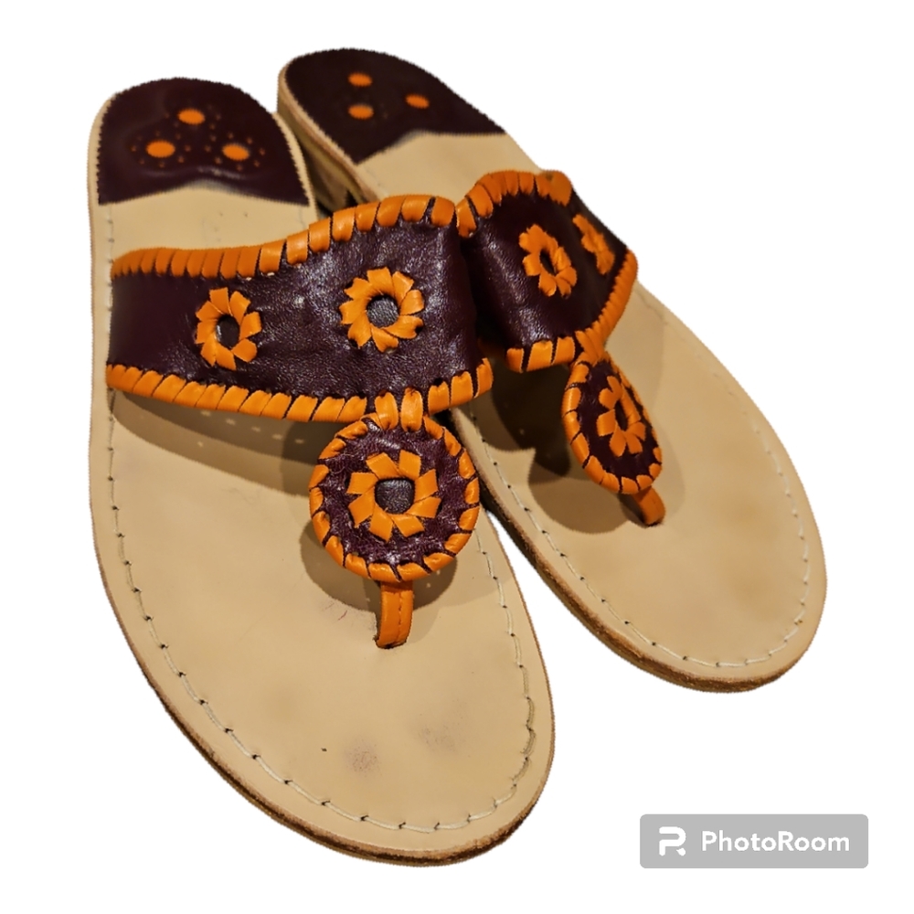 Jack Rogers Size 9 Spirit Sandal Collection Virginia Tech Garnet and Orange